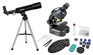 fotoğraf Bresser National Geographic Set: 50/360 AZ Telescope and 40x–640x Microscope