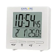 fotoğraf Explore Scientific RC Digital Clock with Indoor Temperature, white