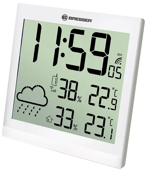 fotoğraf Bresser TemeoTrend JC LCD RC Weather Station (Wall clock), white,  1