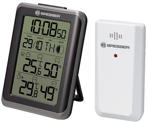 resim Bresser MyClimate Thermo/Hygrometer Clock, white,  1