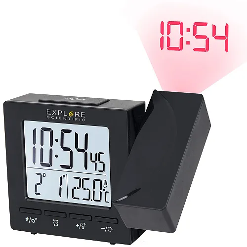 görüntü Explore Scientific RC Digital Projection Clock with Indoor Temperature, black,  1