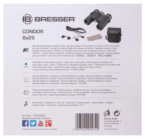 foto Bresser Condor UR 8x25 Binoculars,  14