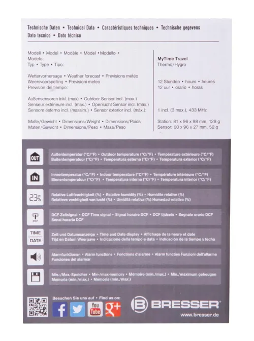 fotoğraf Bresser MyTime Travel Alarm Clock Weather Station,  12