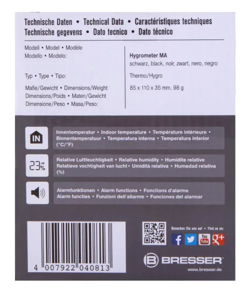 görüntü Bresser Mould Alert Hygrometer, black,  10