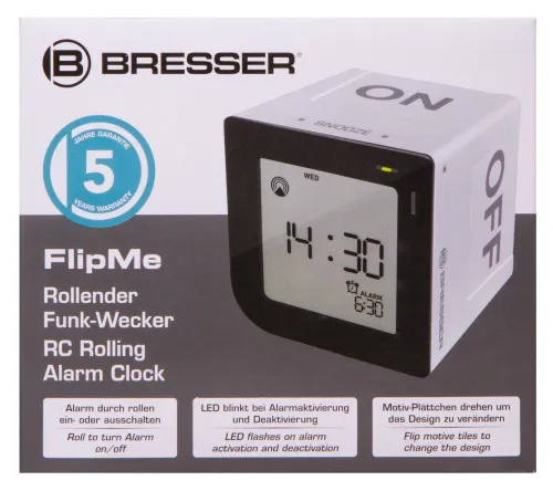 foto Bresser FlipMe Tabletop Alarm Clock, silver,  16