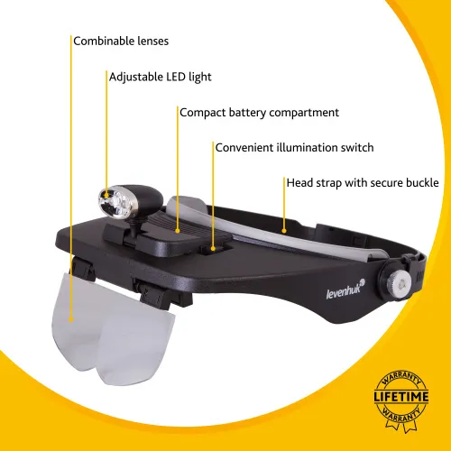 foto Levenhuk Zeno Vizor H3 Baş Büyüteci,  12