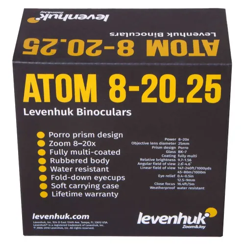 görüntü Levenhuk Atom 8–20x25 Binoküler Dürbün ,  12