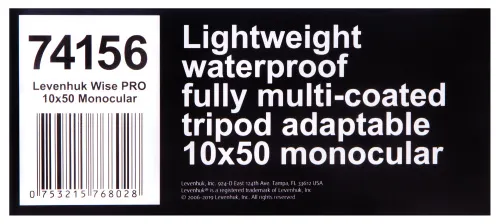 foto Levenhuk Wise PRO 10x50 Monoküler,  15