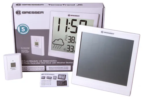 fotoğraf Bresser TemeoTrend JC LCD RC Weather Station (Wall clock), white,  2
