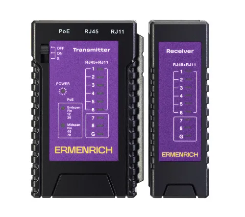 görüntü Ermenrich NetGeeks NP10 Kablo ve PoE Test Cihazı,  3