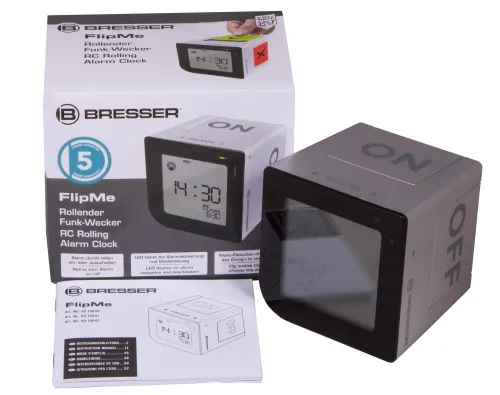 foto Bresser FlipMe Tabletop Alarm Clock, silver,  10