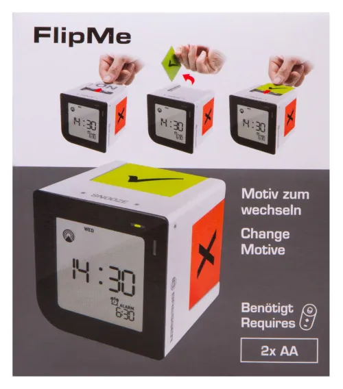 foto Bresser FlipMe Tabletop Alarm Clock, silver,  14