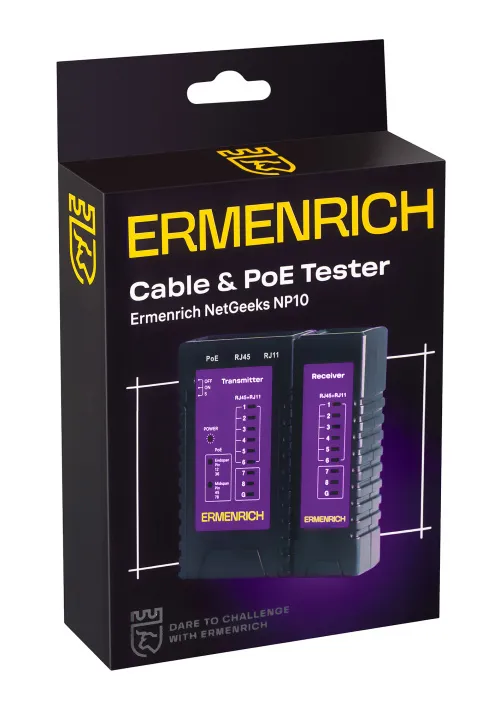 görüntü Ermenrich NetGeeks NP10 Kablo ve PoE Test Cihazı,  7
