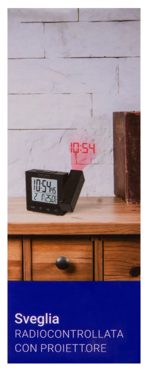görüntü Explore Scientific RC Digital Projection Clock with Indoor Temperature, black,  18