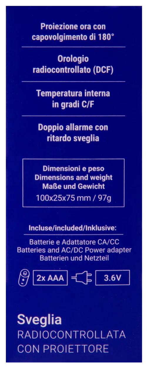 görüntü Explore Scientific RC Digital Projection Clock with Indoor Temperature, black,  19