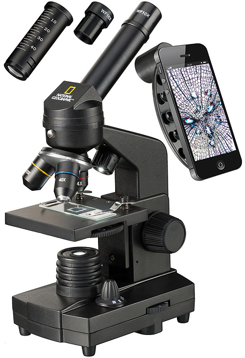 resim Bresser National Geographic 40x–1280x Microscope with Smartphone Holder