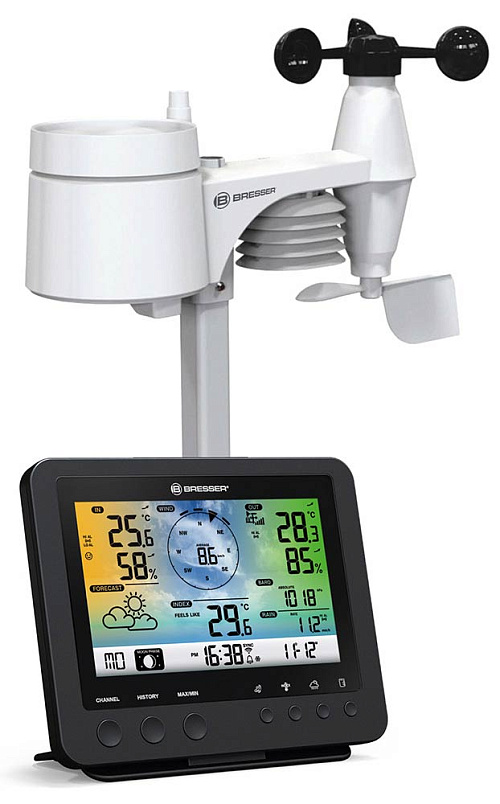 resim Bresser 5-in-1 Wi-Fi Weather Station with Colour Display, black